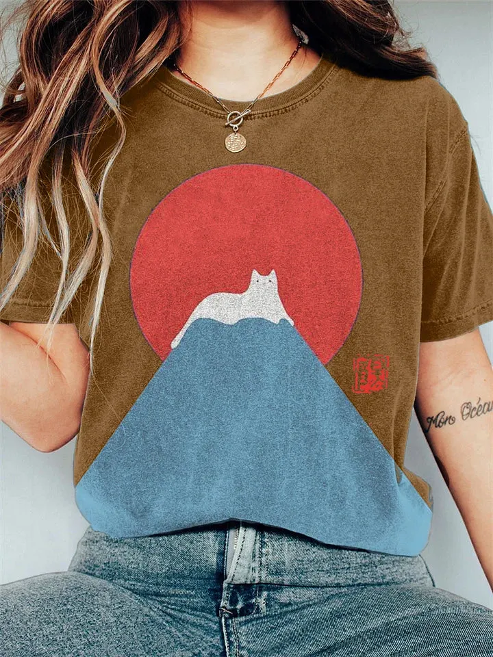 Rebeca® | Women's T-Shirt With Japanese Mountain Motif