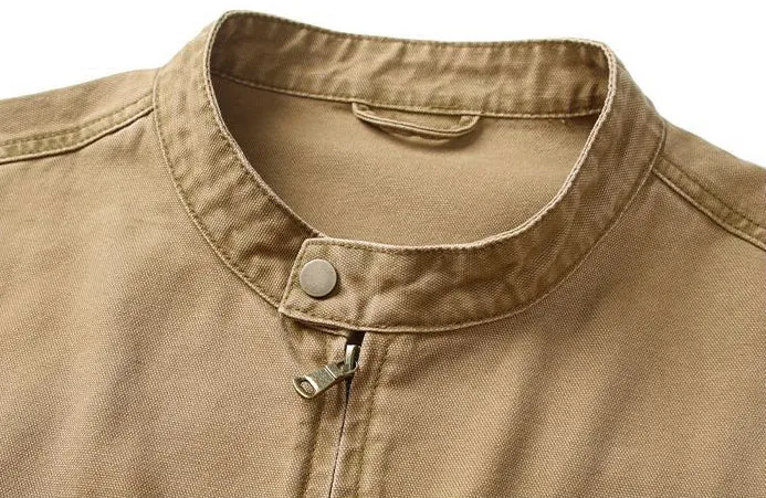 Relaxed-fit Trucker Jacket with Band Neckline