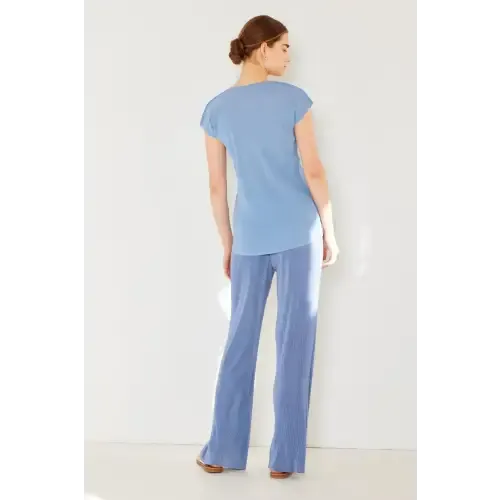 Rib Pleated Top