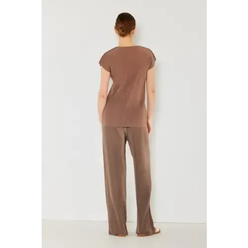 Rib Pleated Top