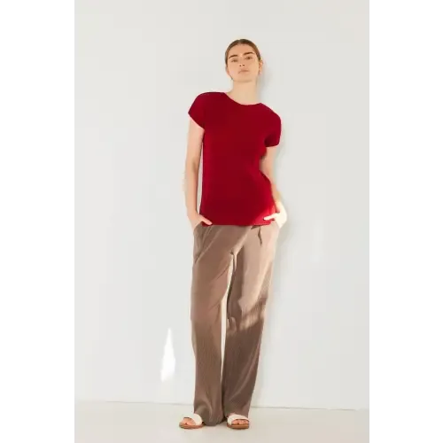 Rib Pleated Top