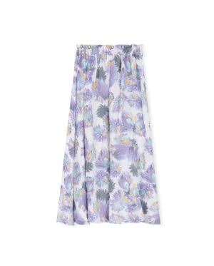 Rope Tie Waisted Printed Midi Skirt