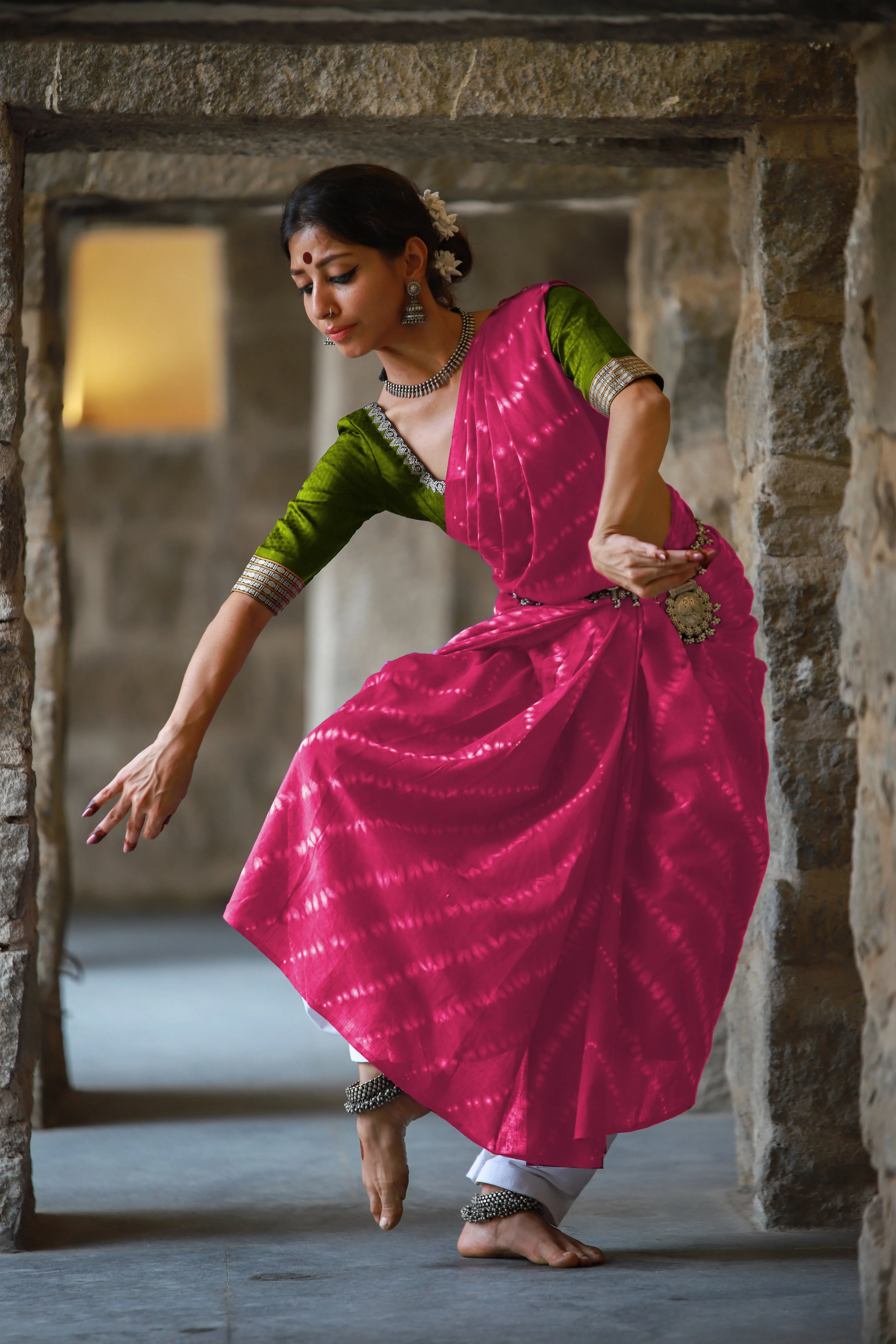 Rosewood Charm | Printed Practice Saree