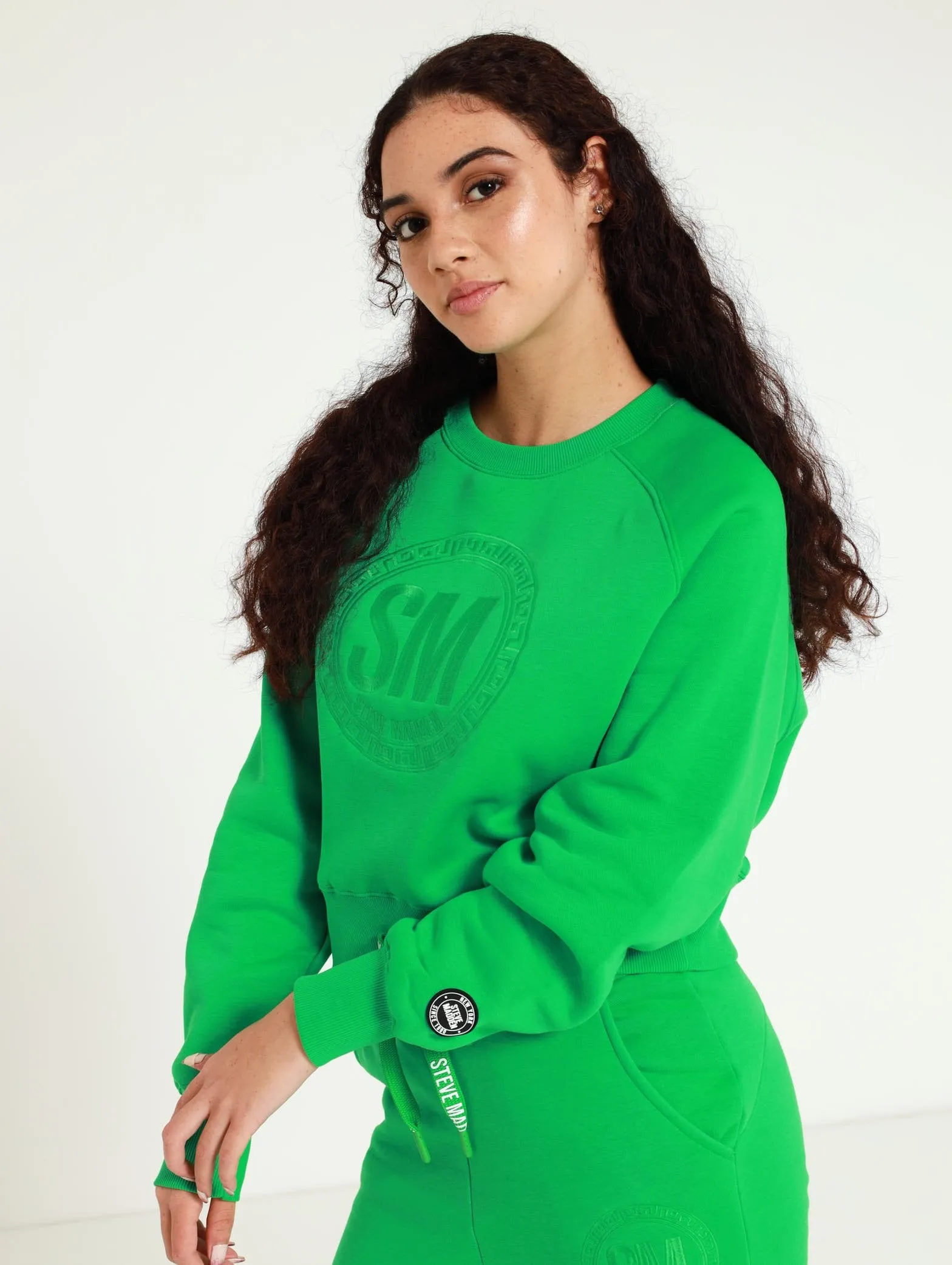 Rosie Oversized Crew Raglan Top - Green