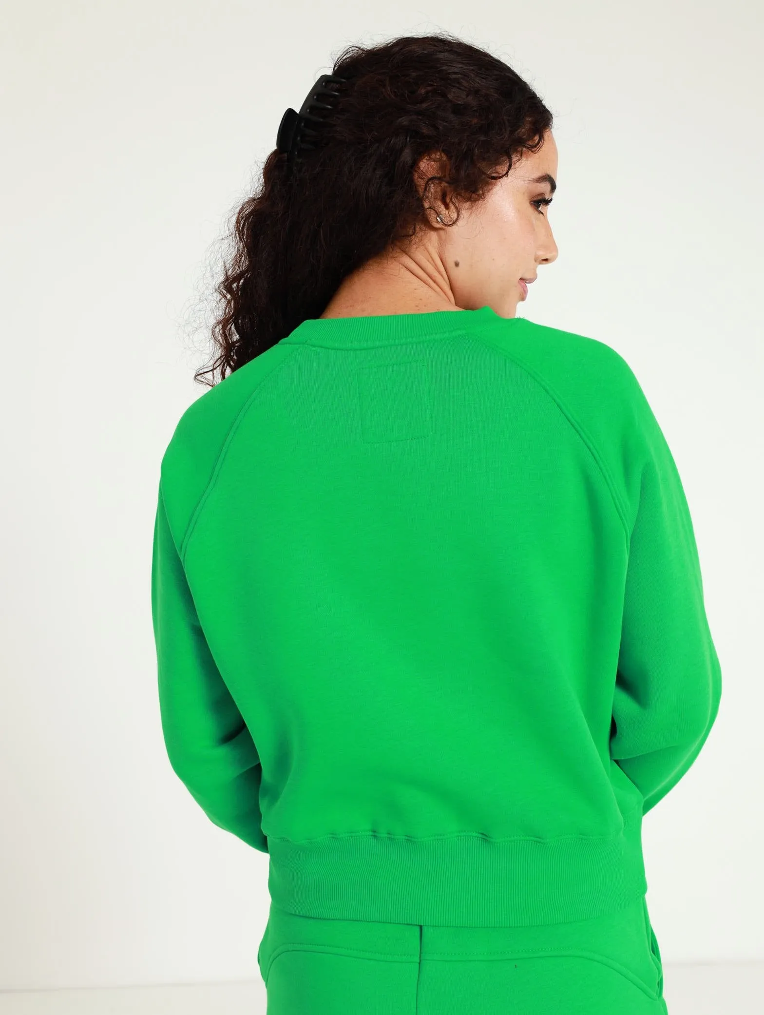 Rosie Oversized Crew Raglan Top - Green