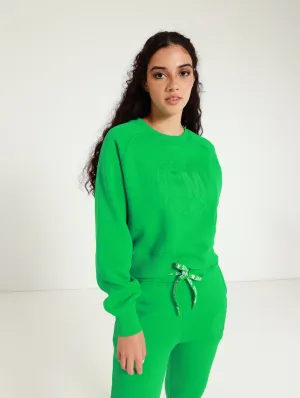 Rosie Oversized Crew Raglan Top - Green