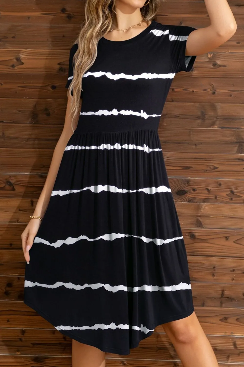 Round Neck Short Sleeve Dress