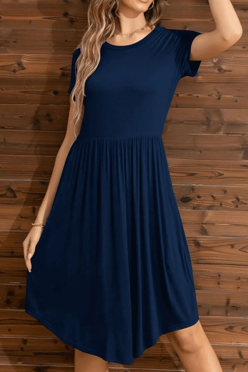 Round Neck Short Sleeve Dress