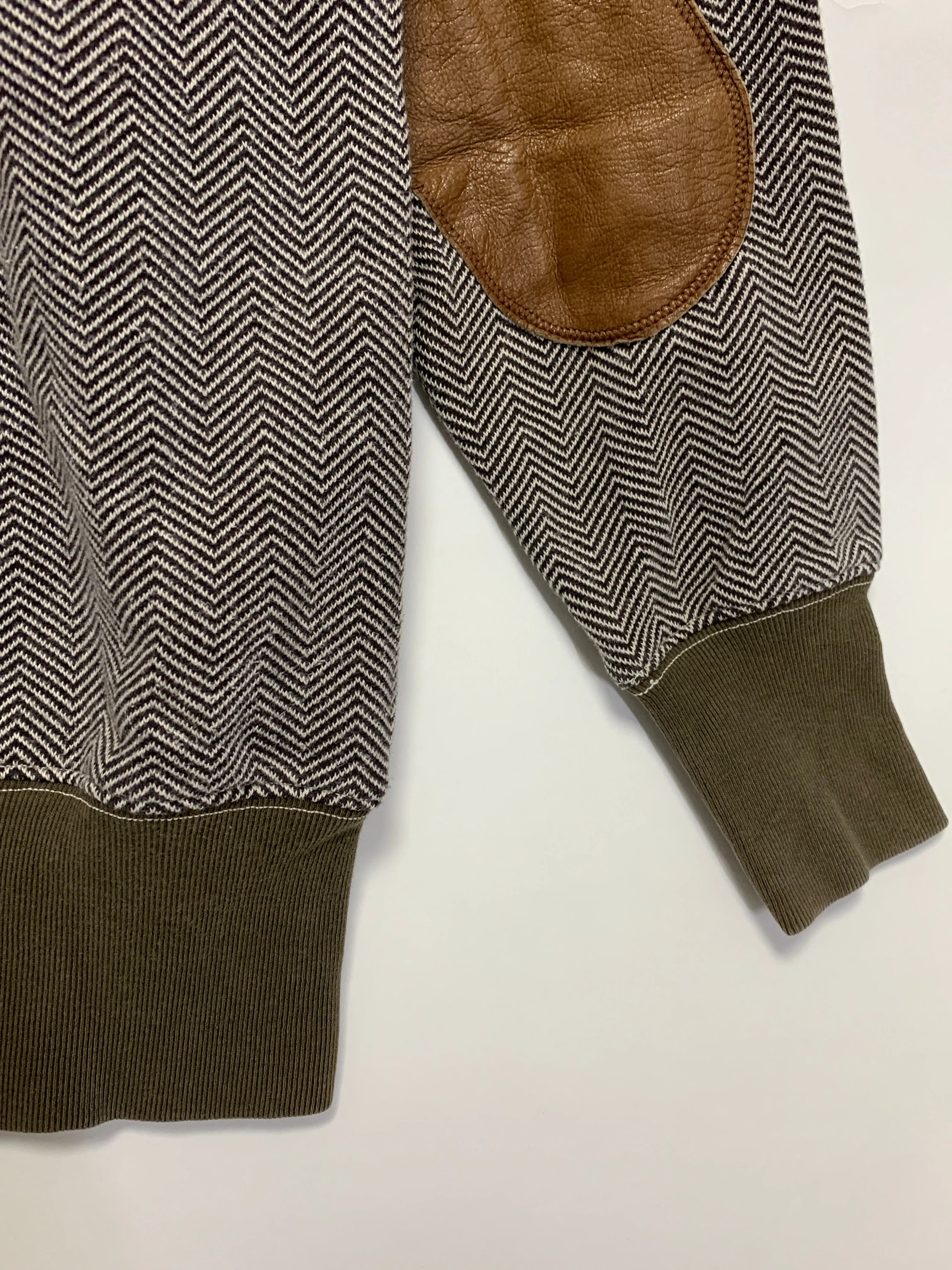 [S] Kapital Shawl Collar Herringbone Pullover Sweatshirt