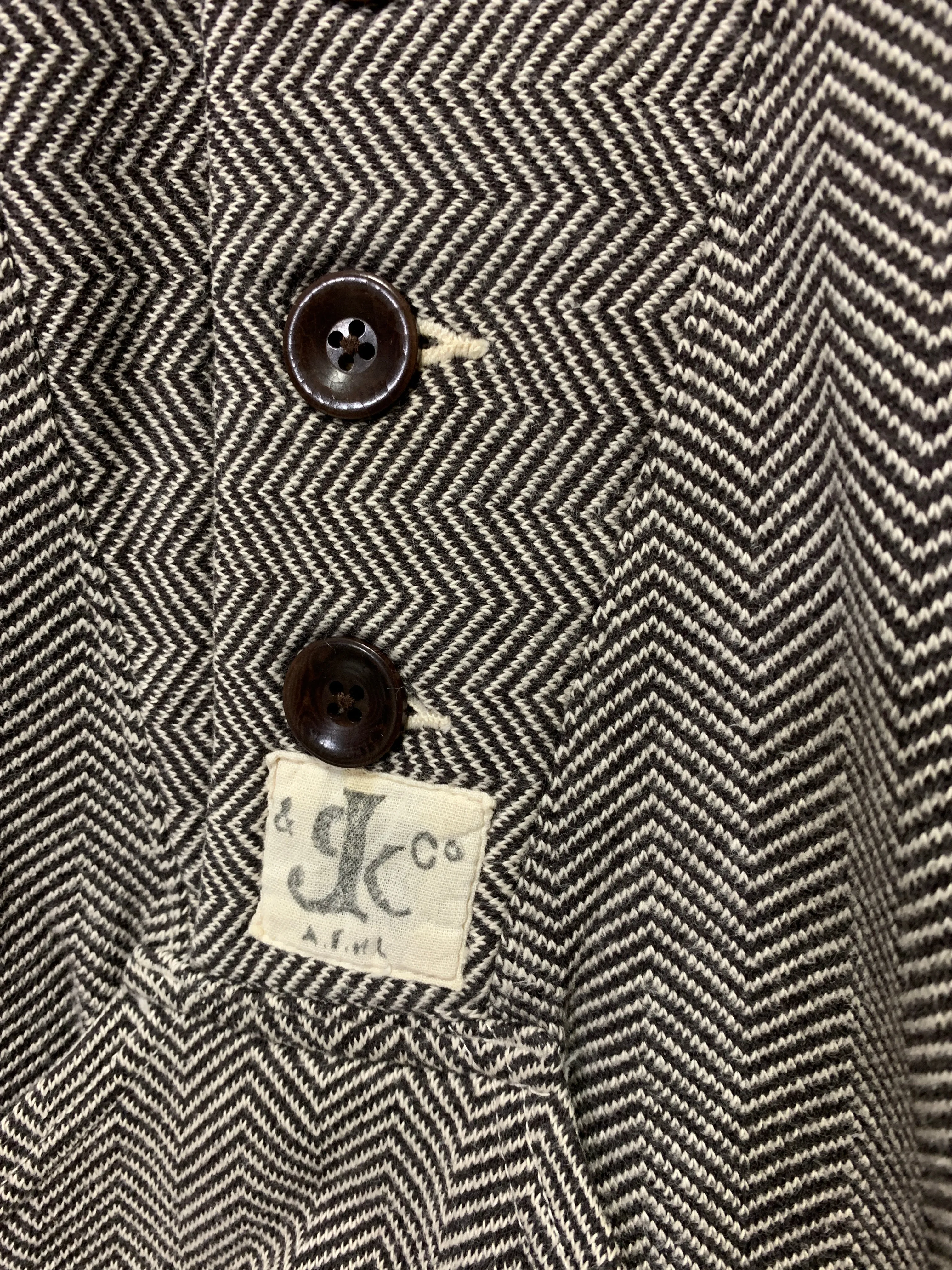 [S] Kapital Shawl Collar Herringbone Pullover Sweatshirt