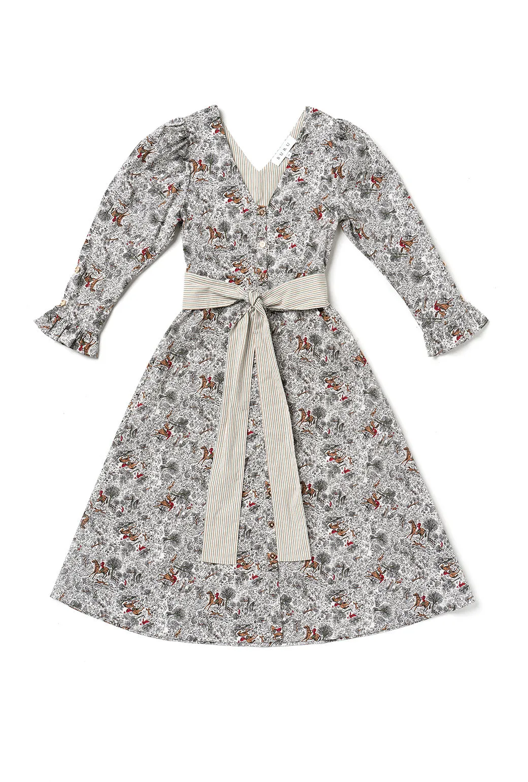 SAMPLE Long Sleeve Day Gown - MIDI - Horses