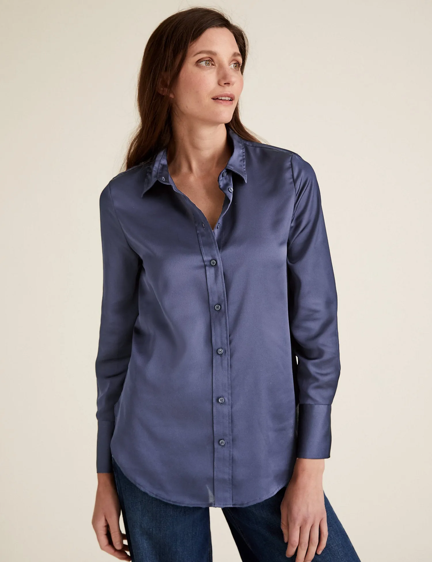Satin Long Sleeve Shirt