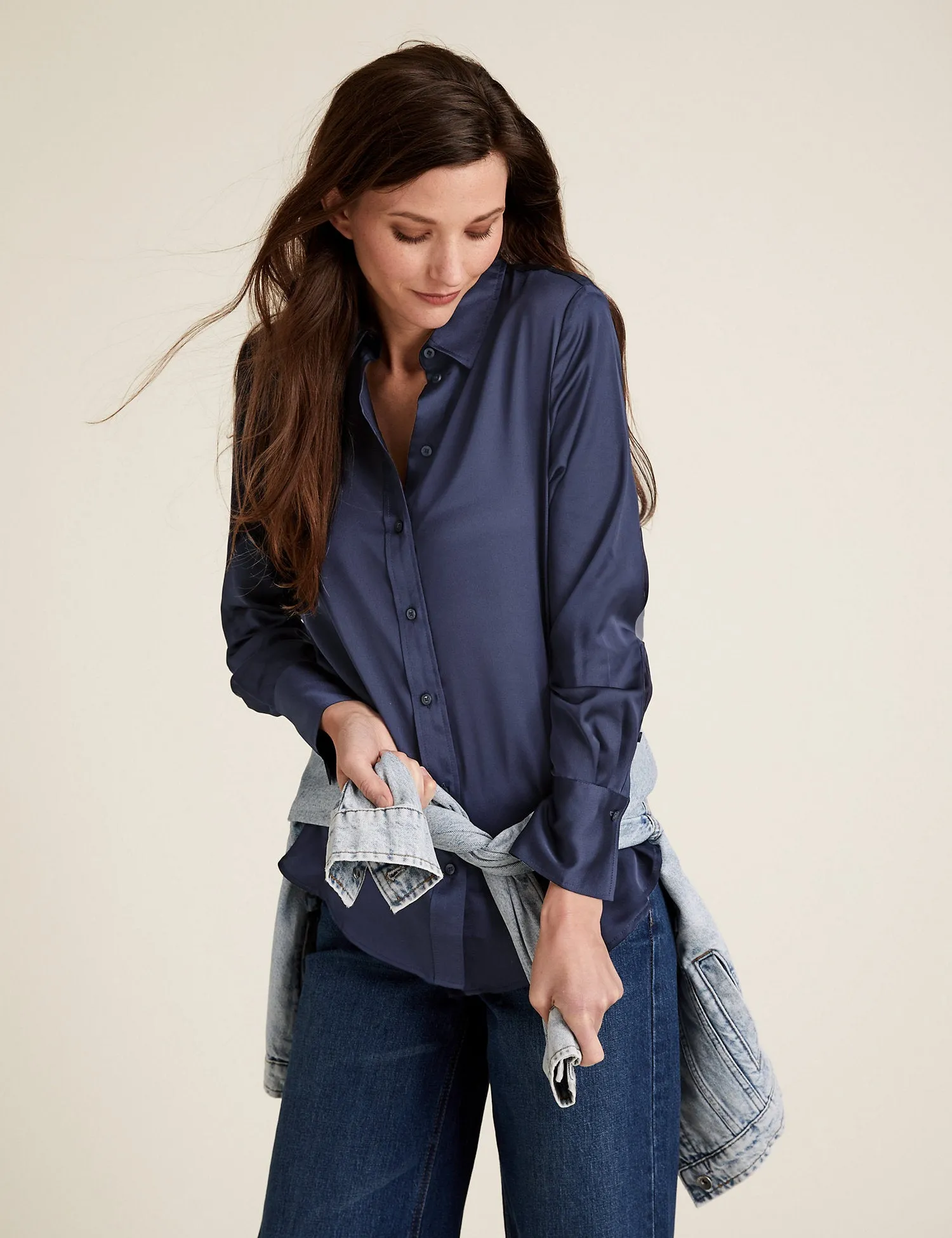 Satin Long Sleeve Shirt