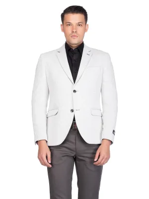 Silver Knit Notch Collar Jacket
