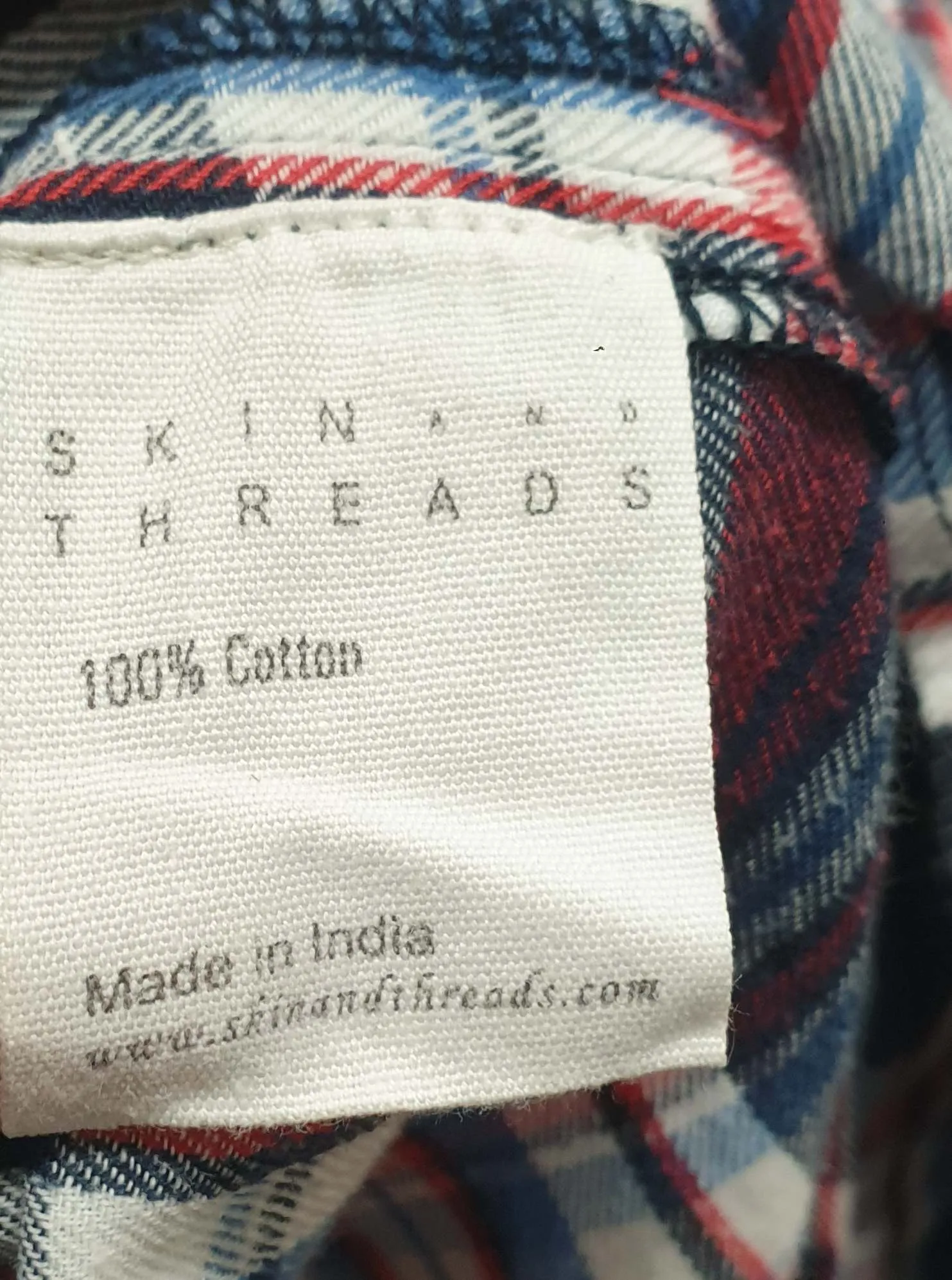 Skin & Threads plaid cotton shirt size 1