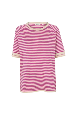 Soya SS Mini Stripe - Birch / Purple Orchid