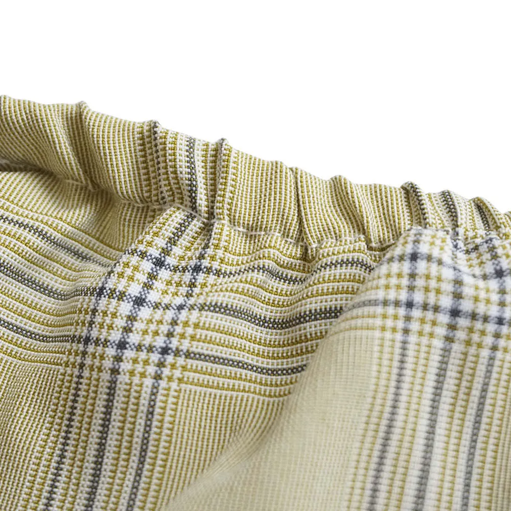 Spring and Summer Women's Trumpet Sleeve Tube Top Two Piece Plaid Dress