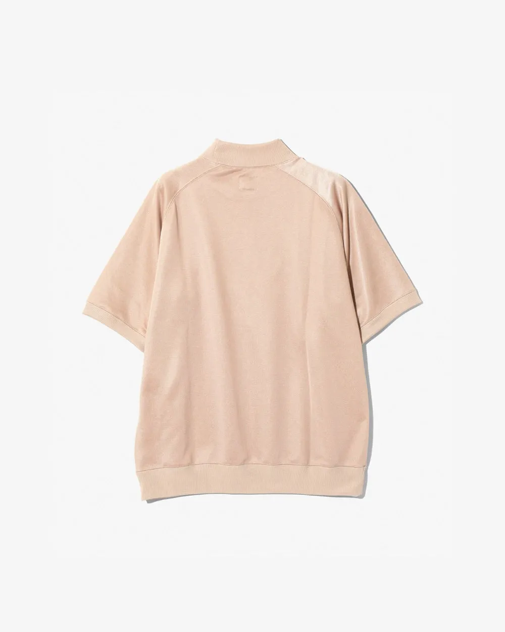 S/S Mock Neck Shirt - Bright Jersey - Pink