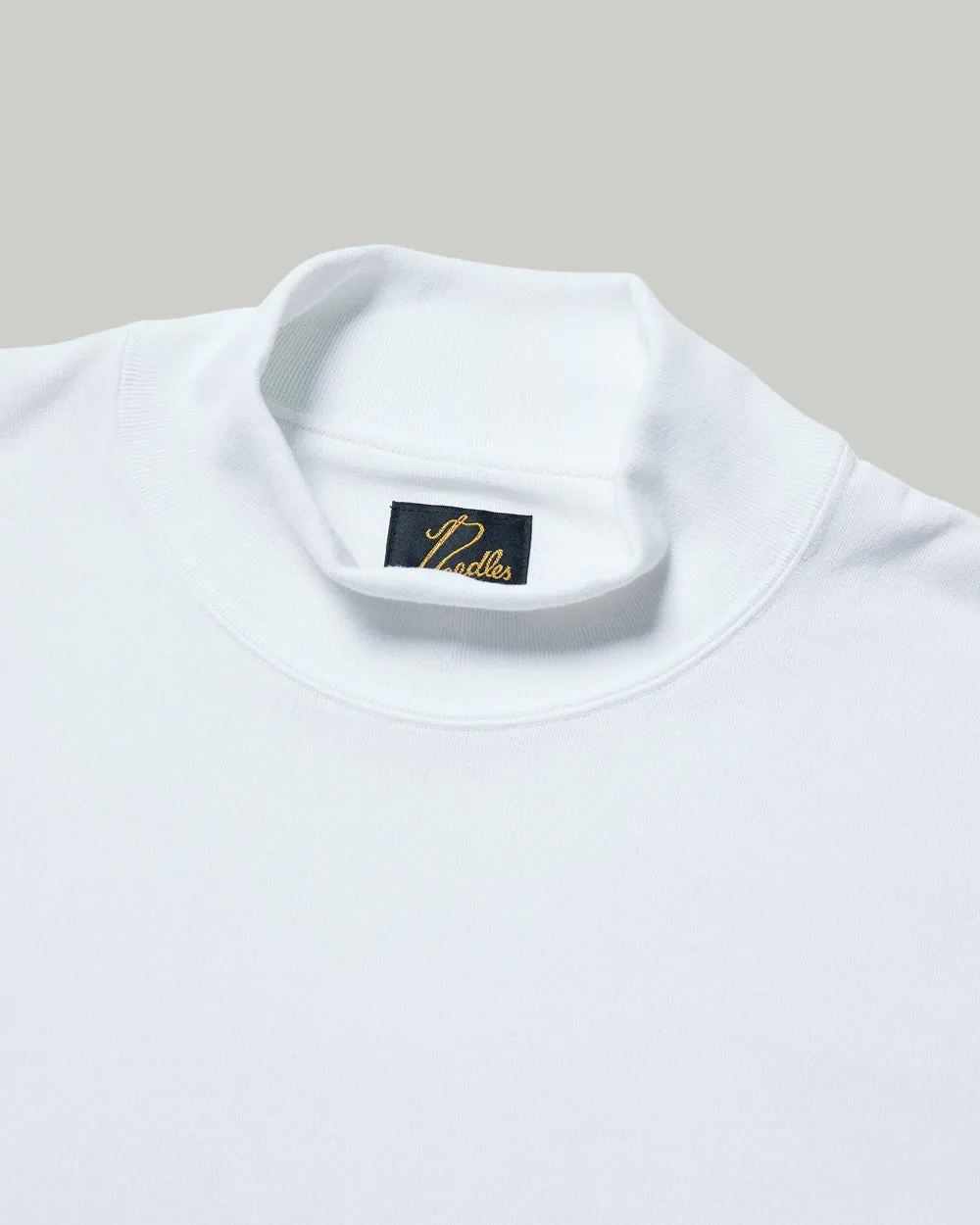 S/S Mock Neck Tee - Poly Jersey - White