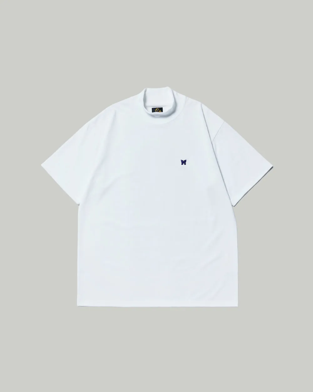 S/S Mock Neck Tee - Poly Jersey - White