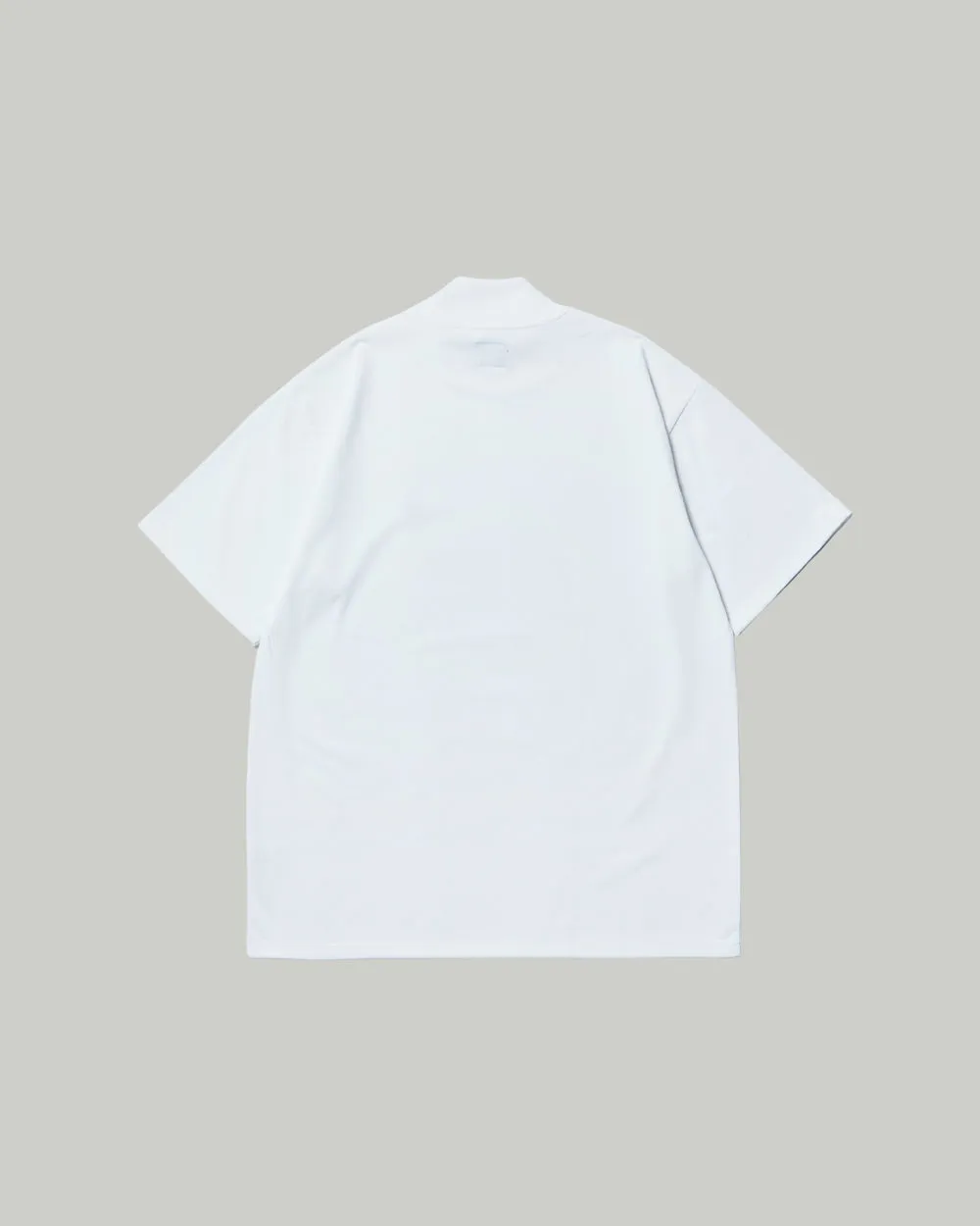 S/S Mock Neck Tee - Poly Jersey - White