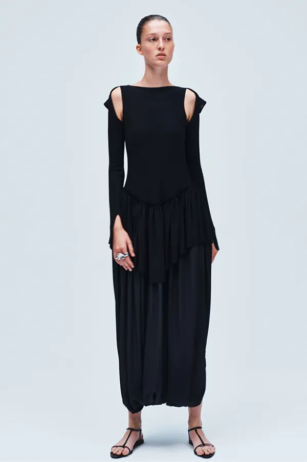 Teriot Jersey Dress in Black