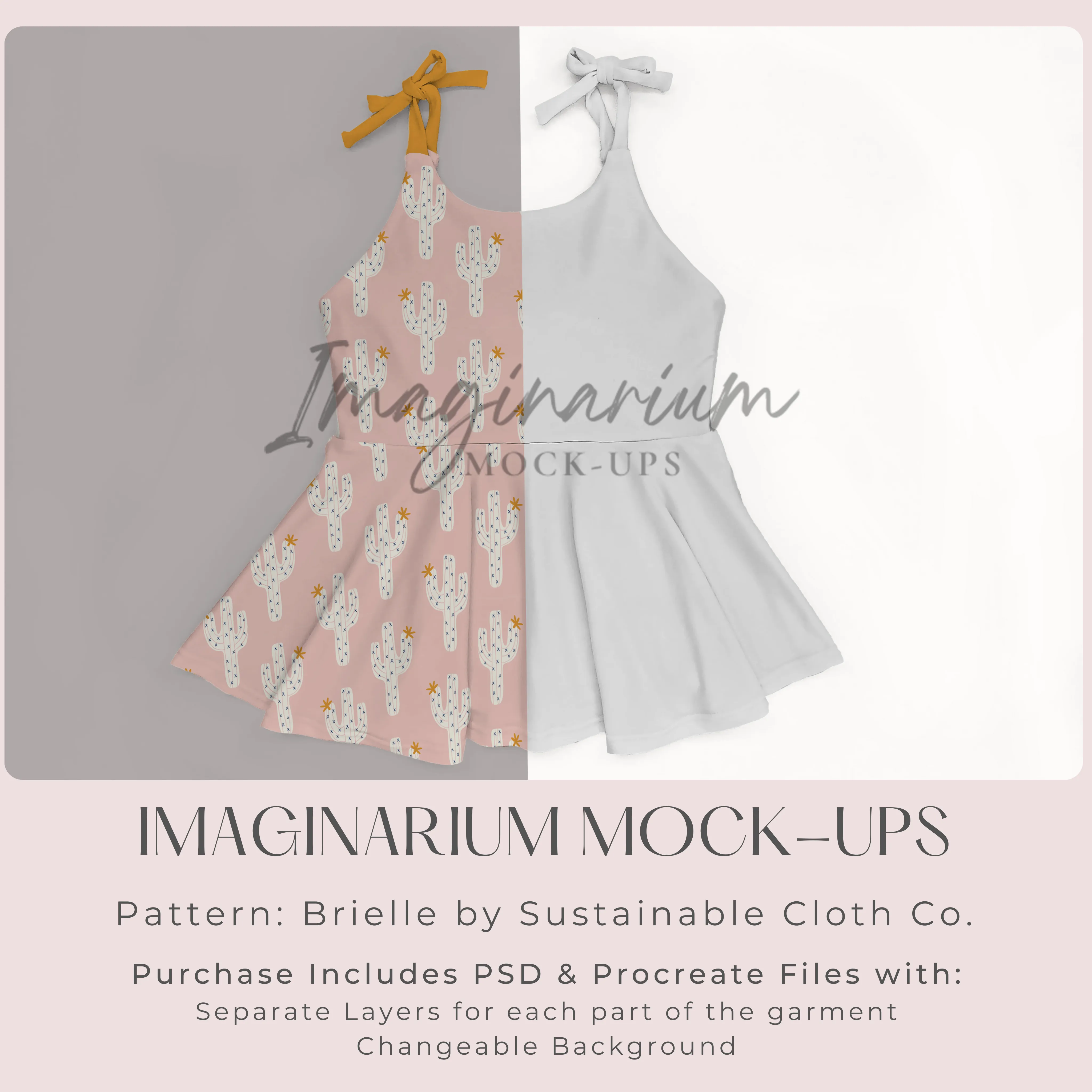 Tie Strap Brielle Peplum Mock Up, Realistic Clothing Mockup for Photoshop and Procreate