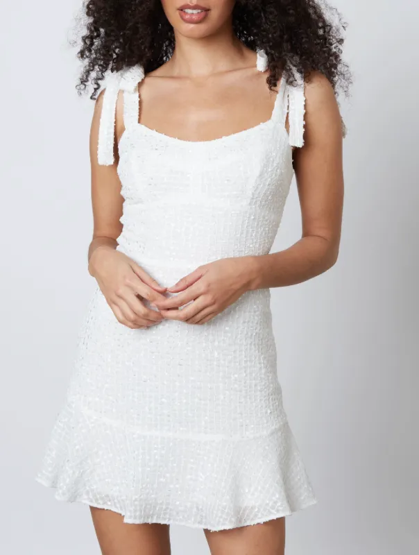 Tie Strap Peplum Hem Mini Dress