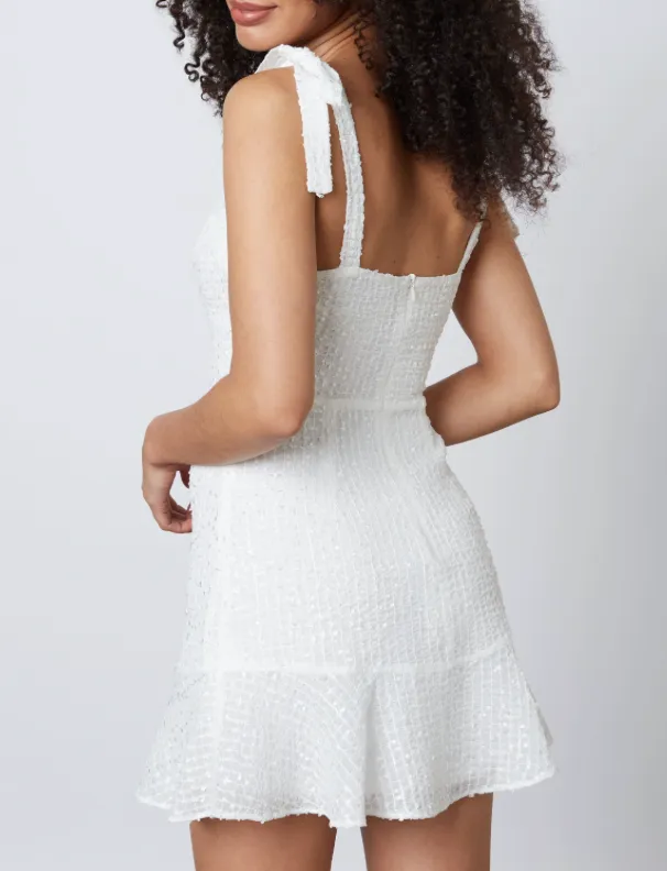 Tie Strap Peplum Hem Mini Dress