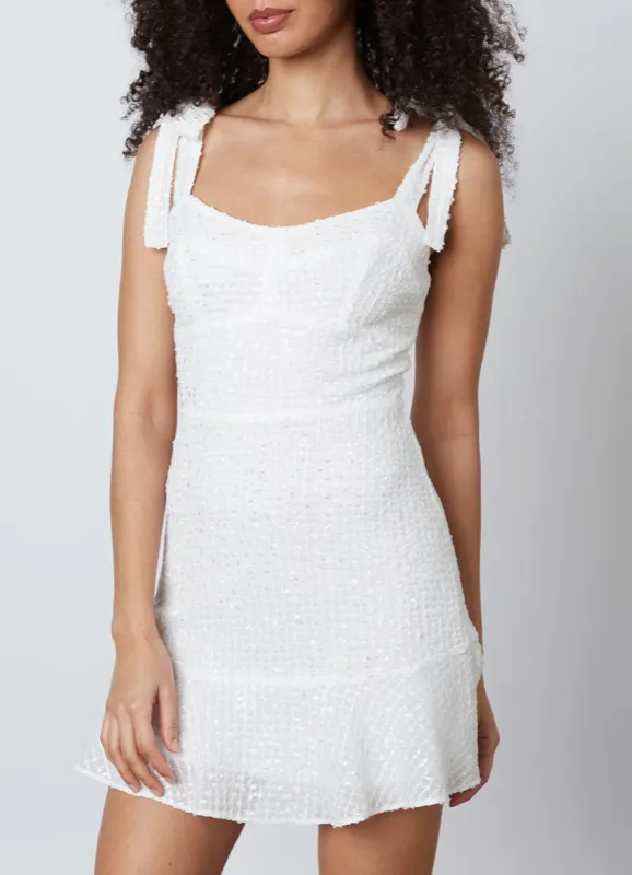 Tie Strap Peplum Hem Mini Dress