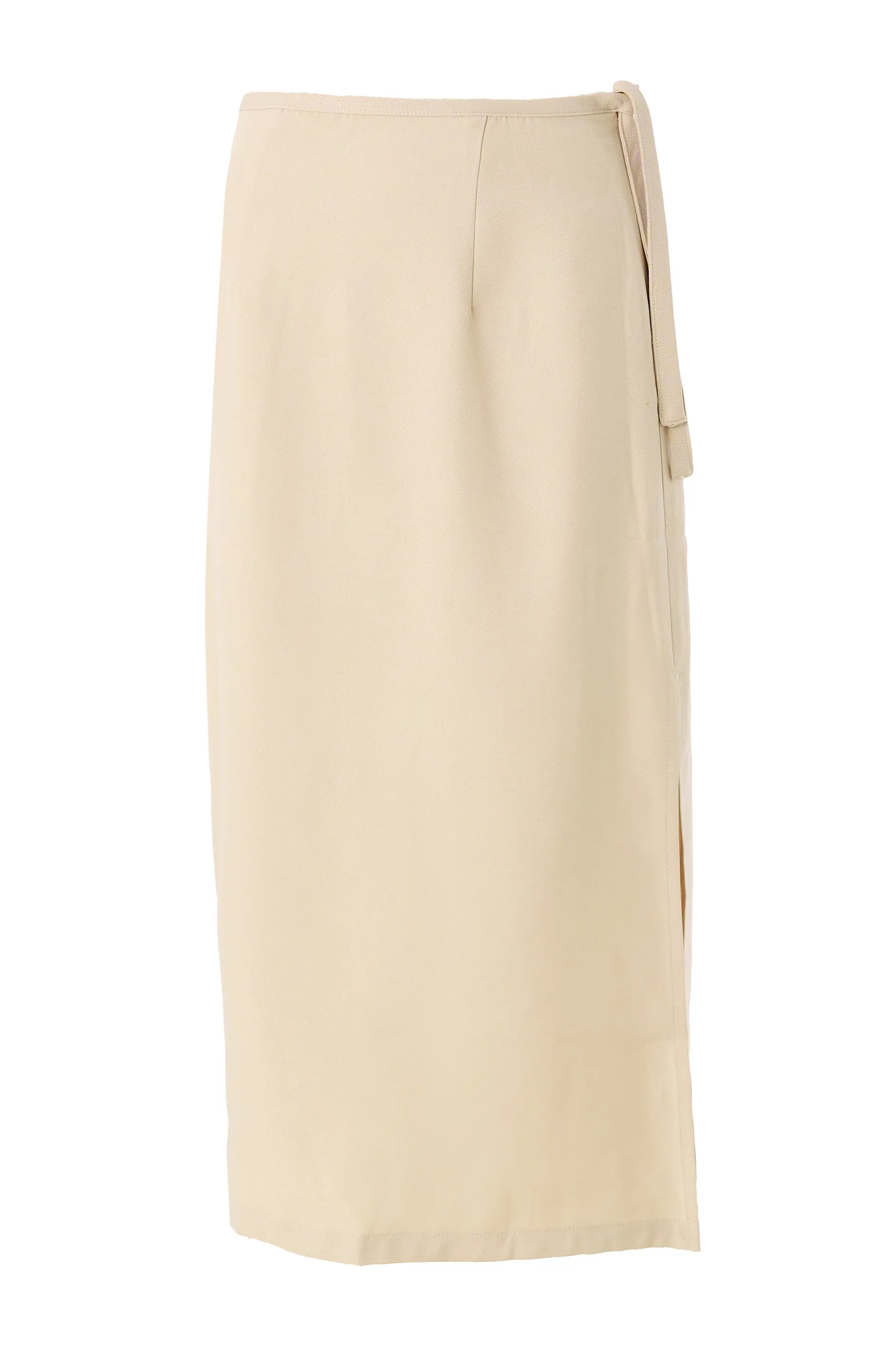 Timo Satin Back Crepe Sustainable Midi Skirt - Camel