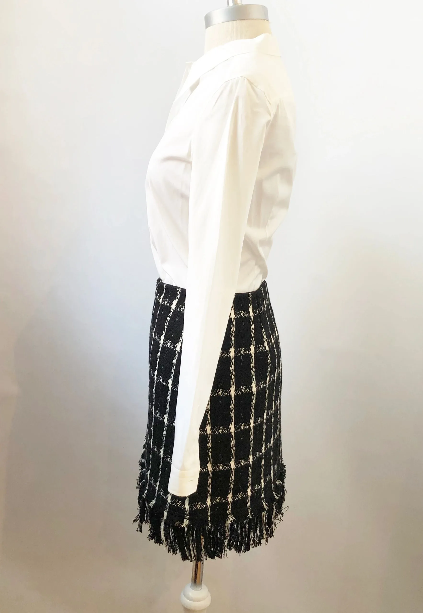 Tory Burch Plaid Fringe Skirt Size 2