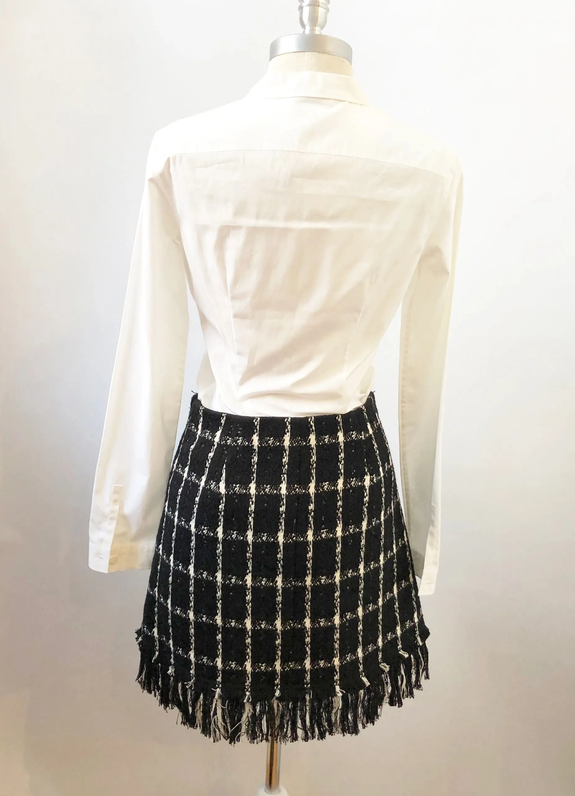 Tory Burch Plaid Fringe Skirt Size 2
