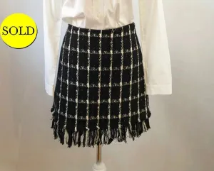 Tory Burch Plaid Fringe Skirt Size 2