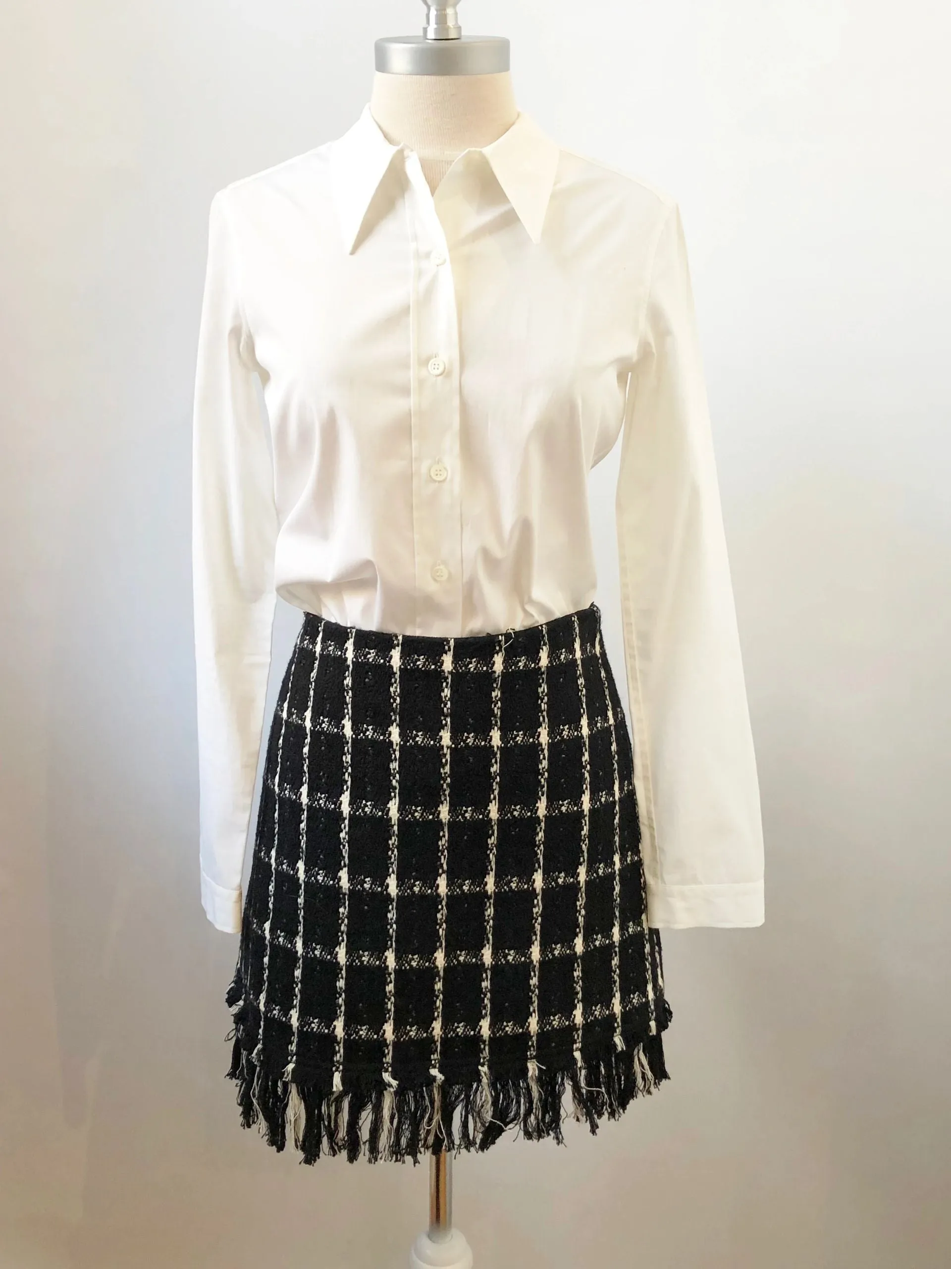 Tory Burch Plaid Fringe Skirt Size 2