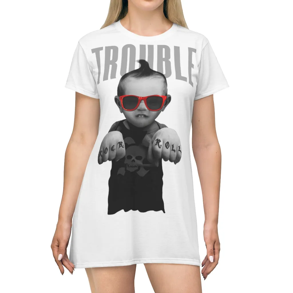 Trouble Child - All Over Print T-Shirt Dress