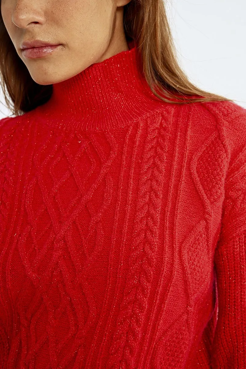 TWISTED SWEATER, HIGH COLLAR