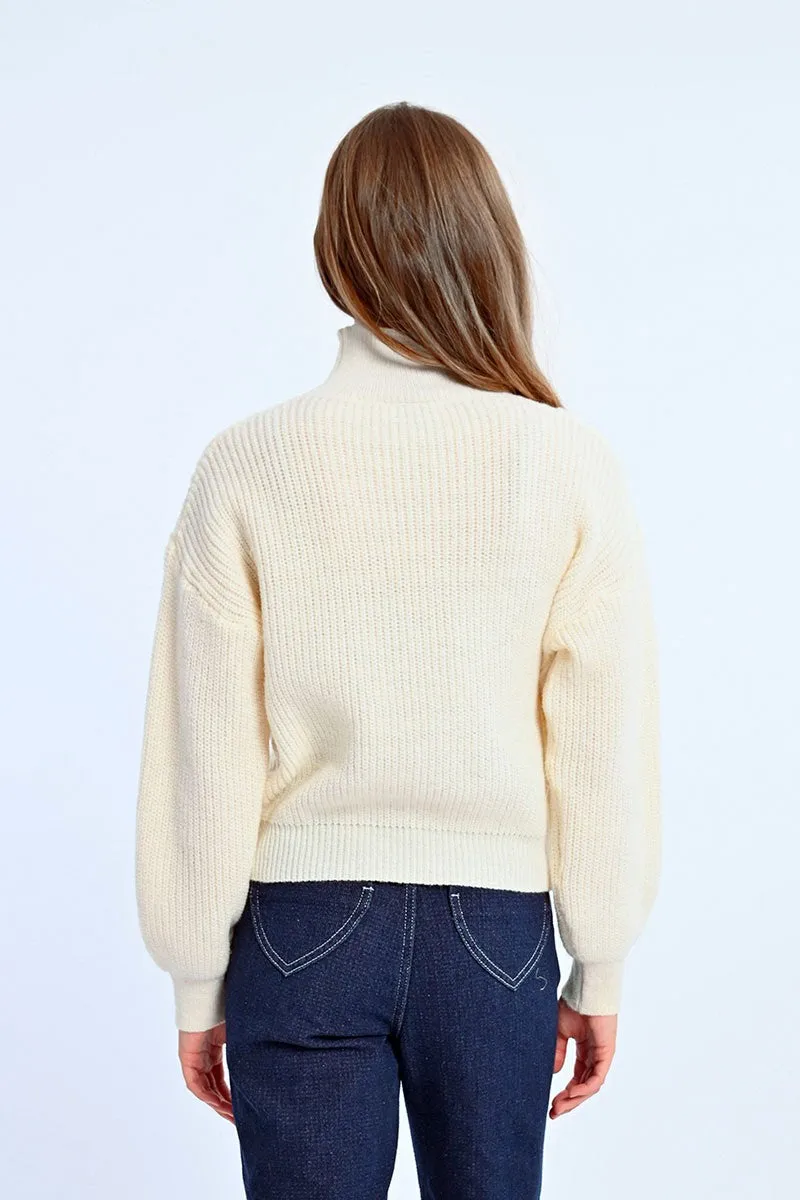 TWISTED SWEATER, HIGH COLLAR