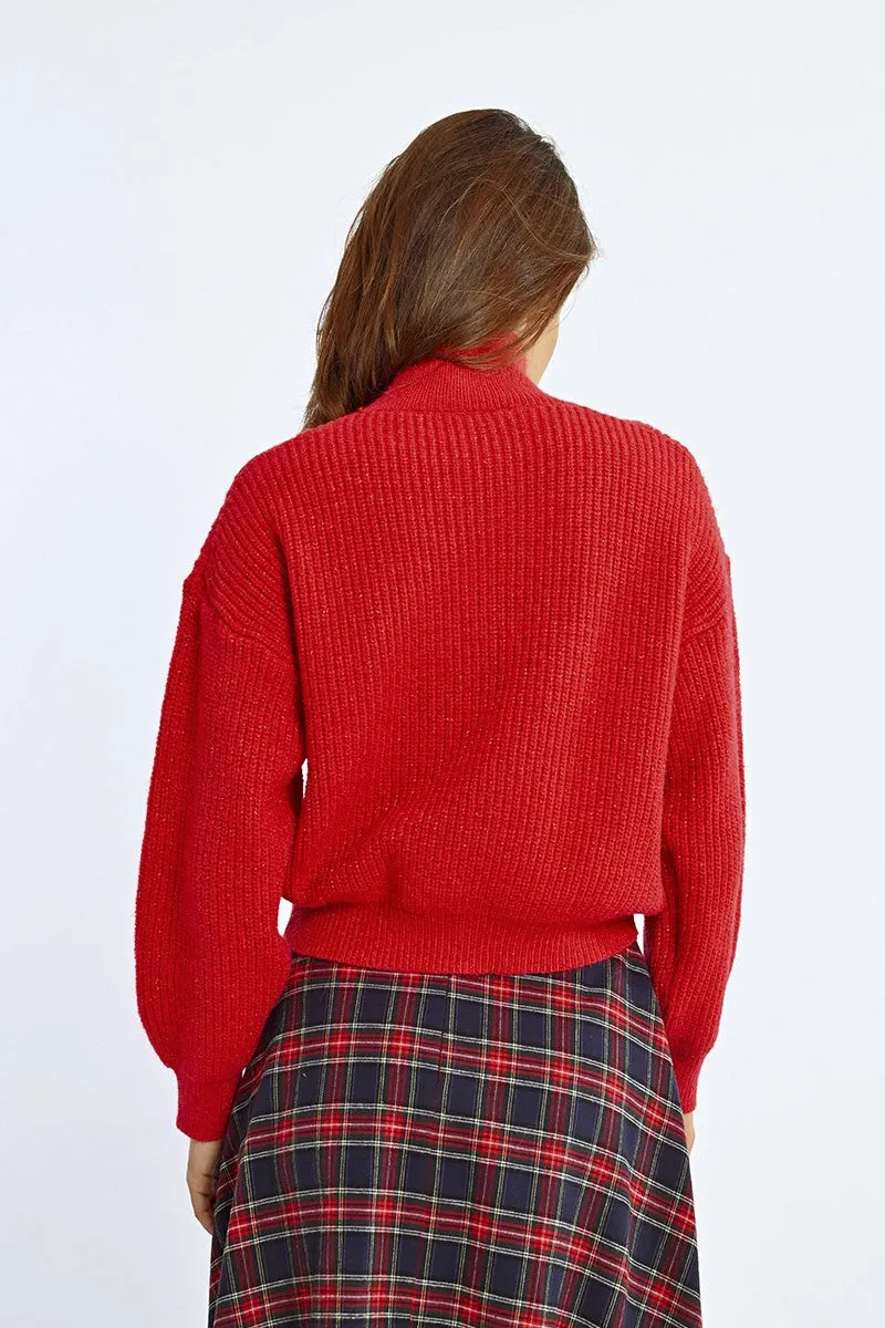 TWISTED SWEATER, HIGH COLLAR