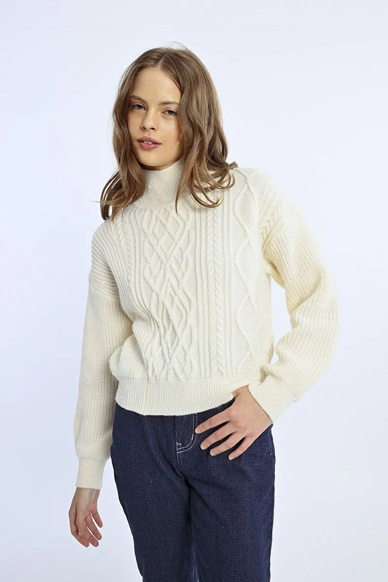 TWISTED SWEATER, HIGH COLLAR