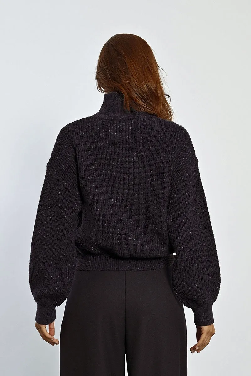 TWISTED SWEATER, HIGH COLLAR