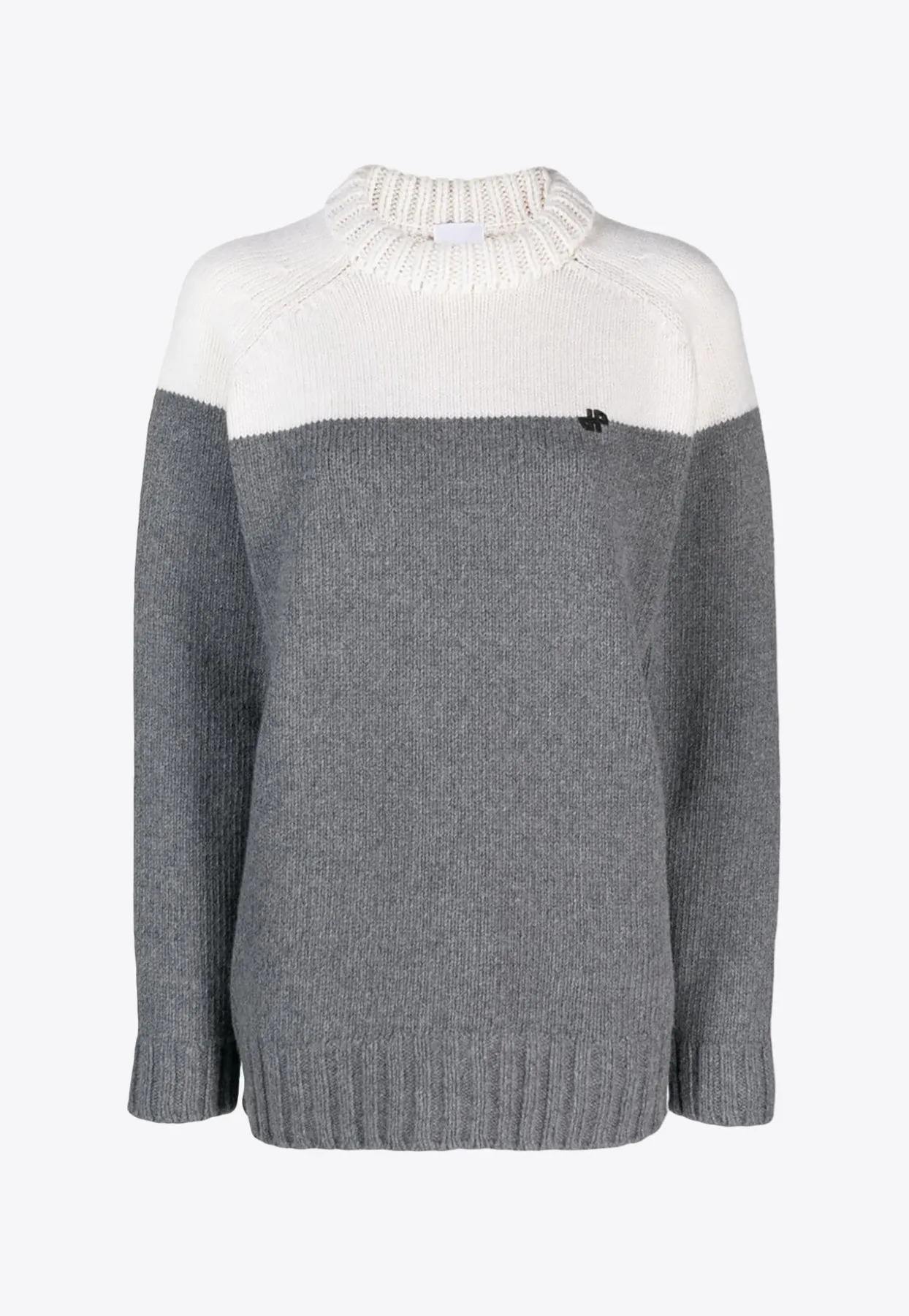 Two-Tone Knitted Wool Sweater