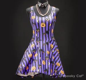 Vintage Black Cat Halloween Skater Dress