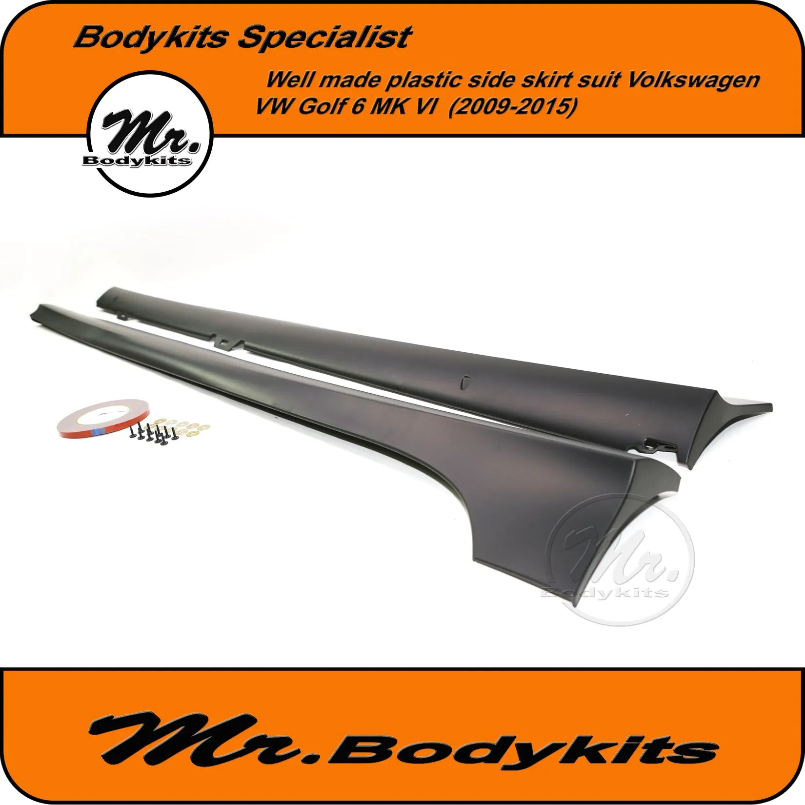 VW Golf MK 6 Plastic Side Skirts For Volkswagen Golf MK VI 2009-2015 by Mr Bodykits
