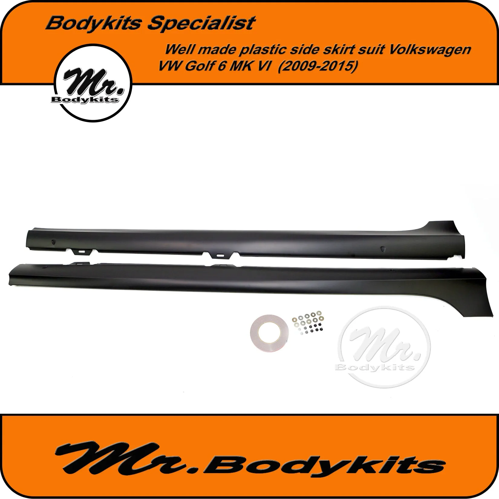 VW Golf MK 6 Plastic Side Skirts For Volkswagen Golf MK VI 2009-2015 by Mr Bodykits