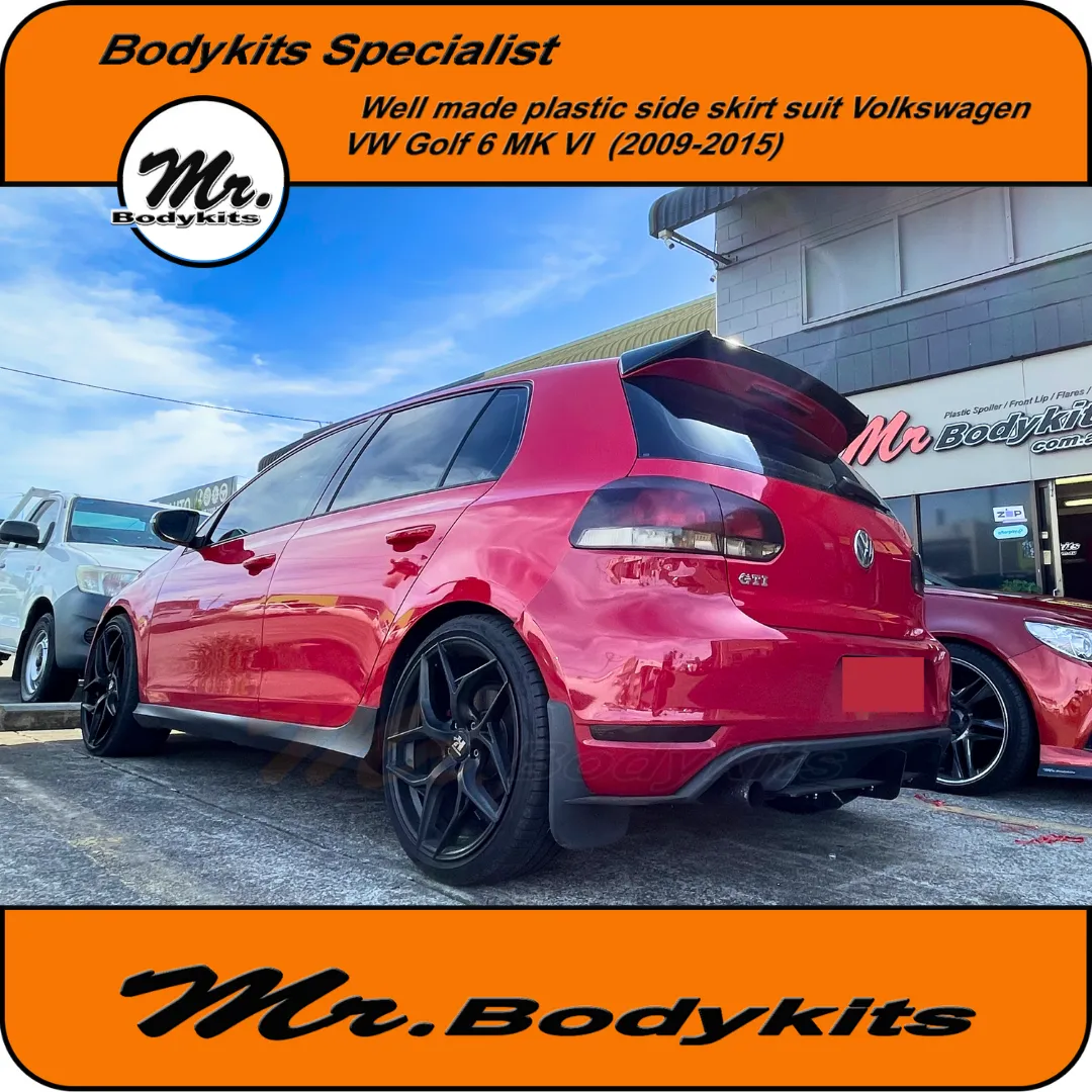 VW Golf MK 6 Plastic Side Skirts For Volkswagen Golf MK VI 2009-2015 by Mr Bodykits