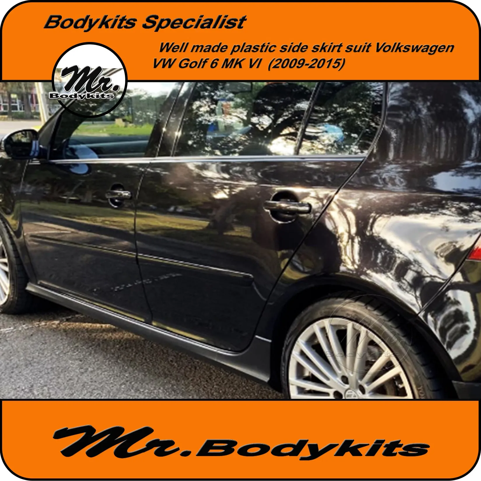 VW Golf MK 6 Plastic Side Skirts For Volkswagen Golf MK VI 2009-2015 by Mr Bodykits