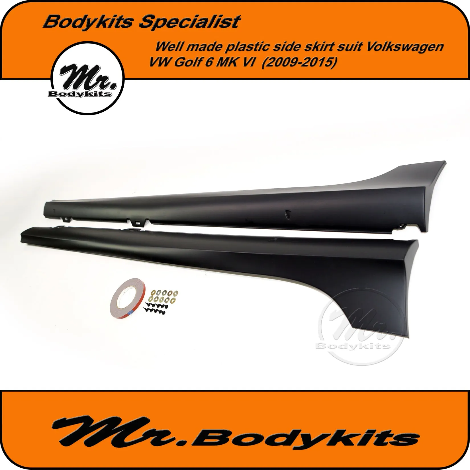 VW Golf MK 6 Plastic Side Skirts For Volkswagen Golf MK VI 2009-2015 by Mr Bodykits