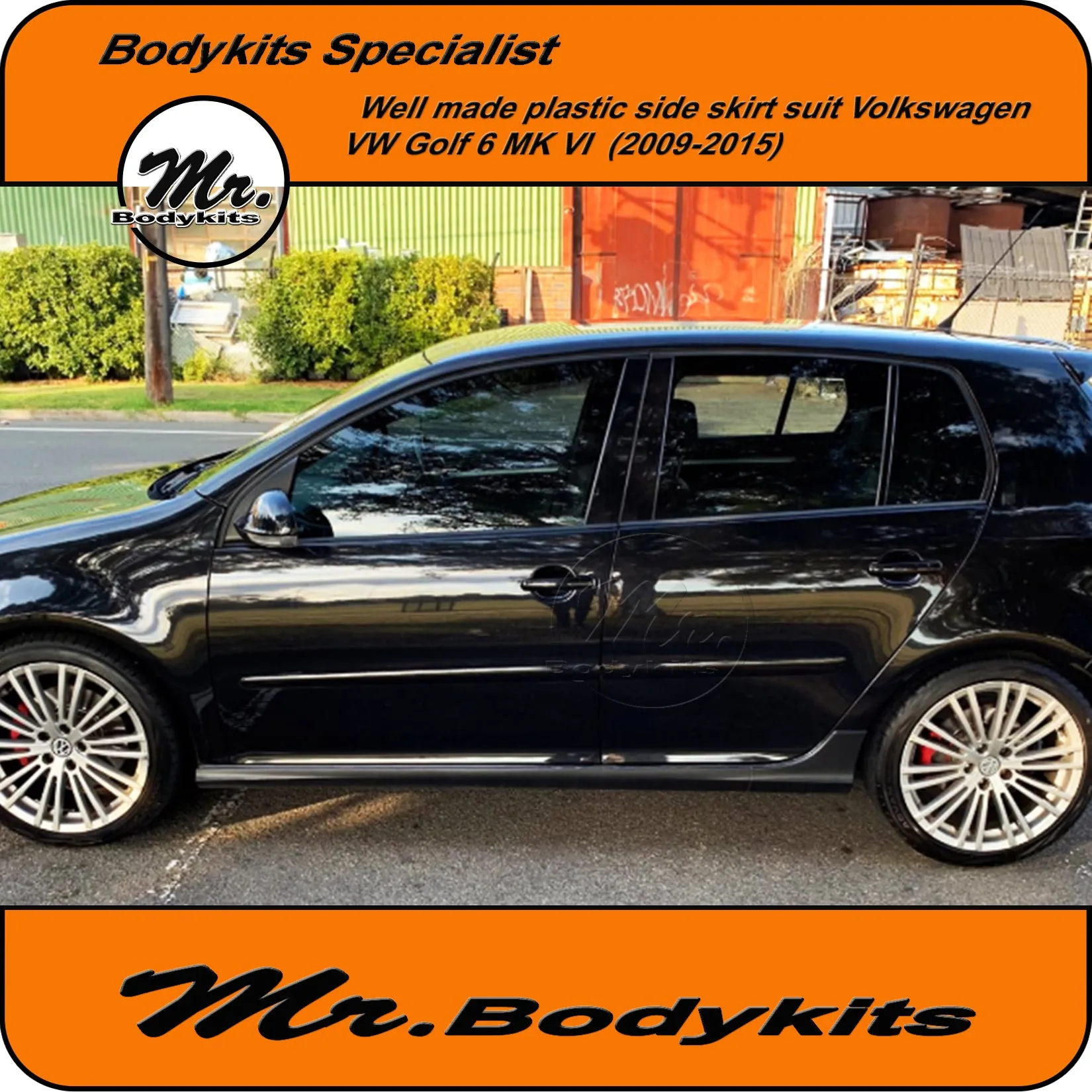 VW Golf MK 6 Plastic Side Skirts For Volkswagen Golf MK VI 2009-2015 by Mr Bodykits