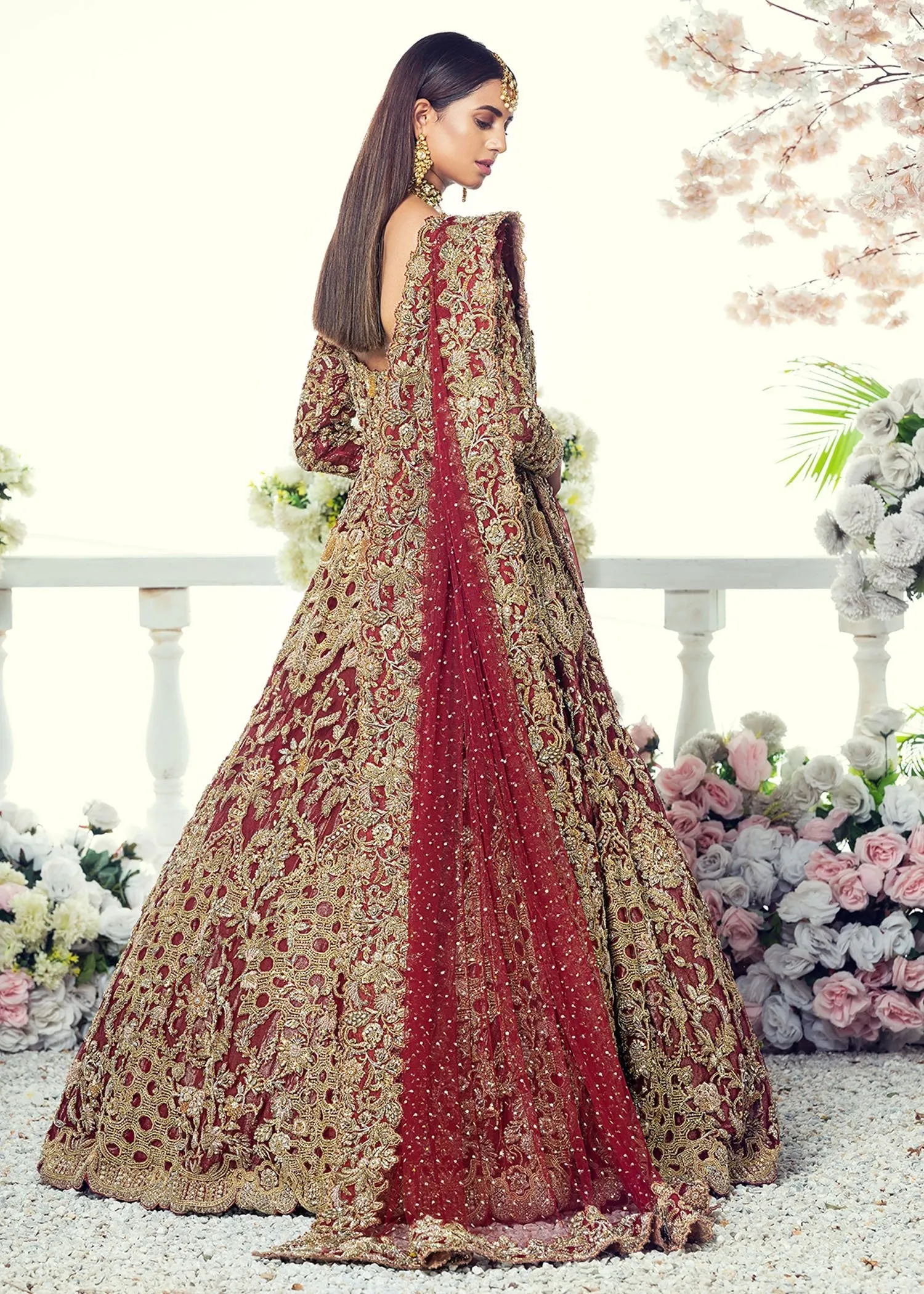 Wedding Gown Dupatta Pakistani Bridal Dress